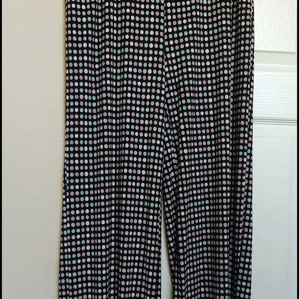 🆕️Evan Picone Chic Black and White Polka Dot Wide Leg /Palazzo Pants NWT